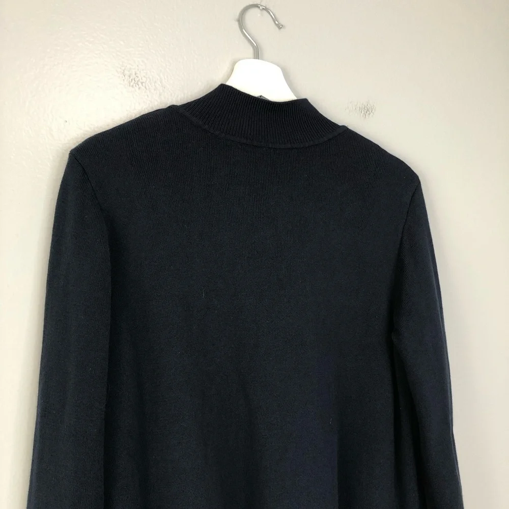 J. Jill Navy Knit Button Front Cardigan Sweater Medium